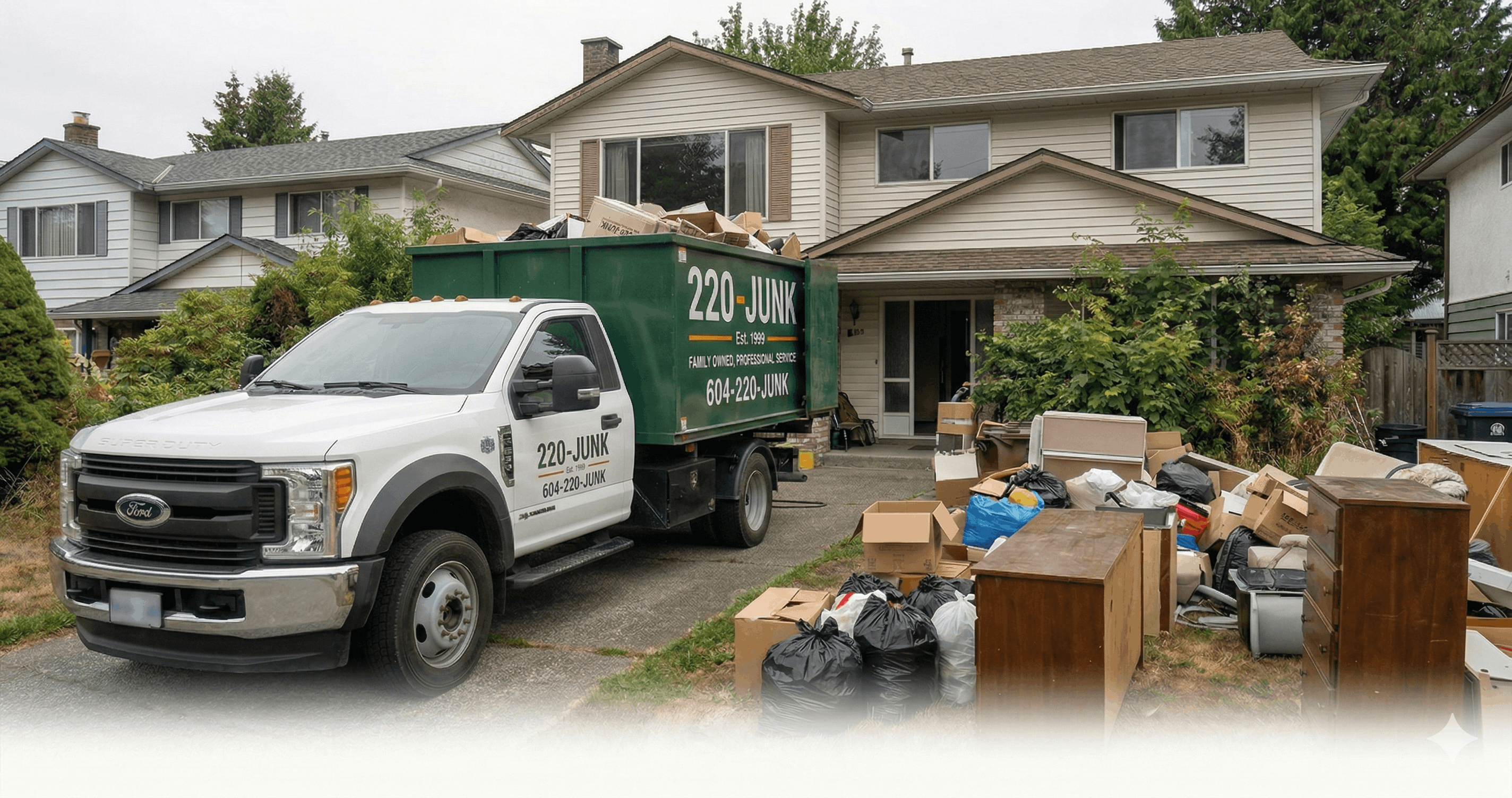 Professional home cleanout crew clearing a Vancouver home